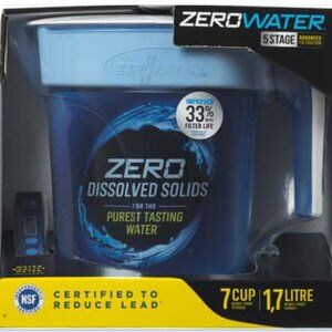 ZeroWater Ready-Pour 7 cups Blue Water Filtration Pitcher